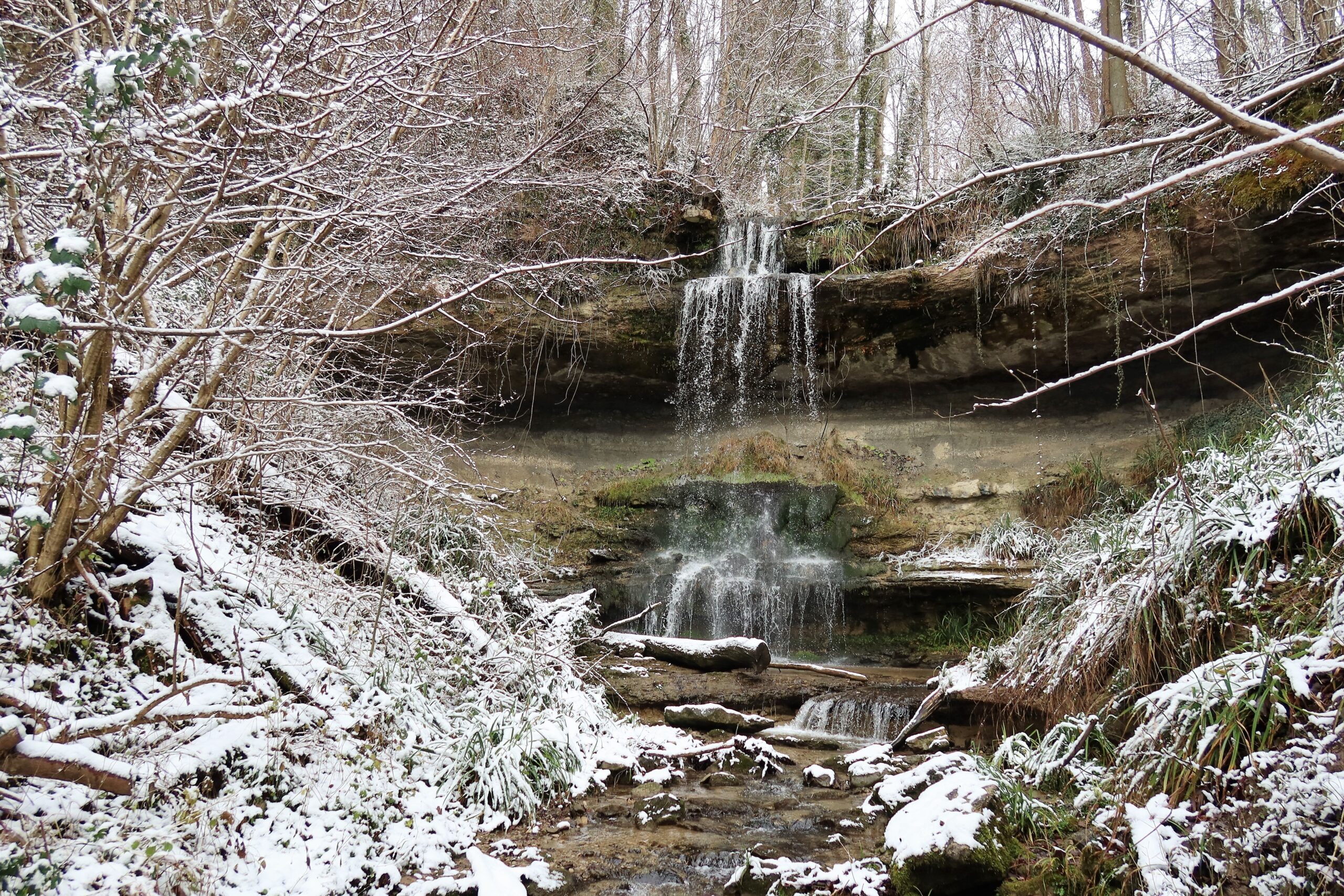 08.01.2021: Beugenbach, Obermeilen ZH. Der schönste Gubel im Tal, der ca. 11 Meter hohe Beugenfall